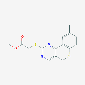 methyl 2-[(9-methyl-5H-thiochromeno[4,3-d]pyrimidin-2-yl)sulfanyl]acetate
