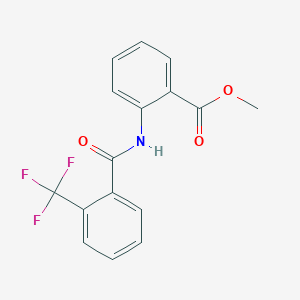 molecular formula C16H12F3NO3 B257014 Methyl 2-[2-(trifluoromethyl)benzamido]benzoate 