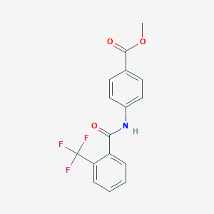 molecular formula C16H12F3NO3 B257015 Methyl 4-{[2-(trifluoromethyl)benzoyl]amino}benzoate 