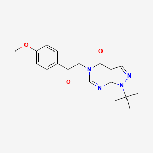 molecular formula C18H20N4O3 B2570151 1-(tert-butyl)-5-(2-(4-methoxyphenyl)-2-oxoethyl)-1H-pyrazolo[3,4-d]pyrimidin-4(5H)-one CAS No. 863448-39-9