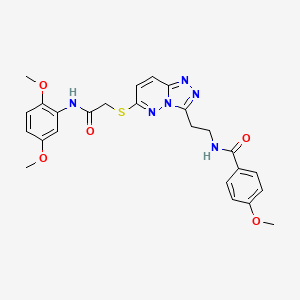 molecular formula C25H26N6O5S B2570152 N-(2-(6-((2-((2,5-dimethoxyphenyl)amino)-2-oxoethyl)thio)-[1,2,4]triazolo[4,3-b]pyridazin-3-yl)ethyl)-4-methoxybenzamide CAS No. 872995-74-9