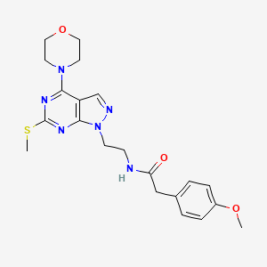 2-(4-methoxyphenyl)-N-(2-(6-(methylthio)-4-morpholino-1H-pyrazolo[3,4-d]pyrimidin-1-yl)ethyl)acetamide