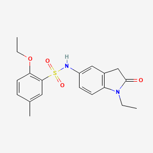 molecular formula C19H22N2O4S B2570169 2-ethoxy-N-(1-ethyl-2-oxoindolin-5-yl)-5-methylbenzenesulfonamide CAS No. 921536-27-8