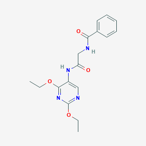 molecular formula C17H20N4O4 B2570173 N-(2-((2,4-二乙氧基嘧啶-5-基)氨基)-2-氧代乙基)苯甲酰胺 CAS No. 1448027-67-5