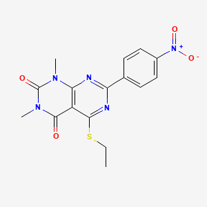 5-(ethylthio)-1,3-dimethyl-7-(4-nitrophenyl)pyrimido[4,5-d]pyrimidine-2,4(1H,3H)-dione