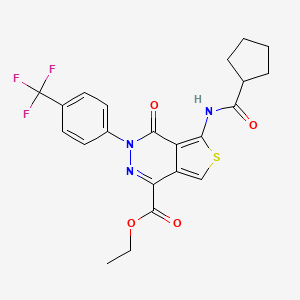 Ethyl 5-(cyclopentanecarboxamido)-4-oxo-3-(4-(trifluoromethyl)phenyl)-3,4-dihydrothieno[3,4-d]pyridazine-1-carboxylate
