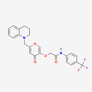 2-((6-((3,4-dihydroquinolin-1(2H)-yl)methyl)-4-oxo-4H-pyran-3-yl)oxy)-N-(4-(trifluoromethyl)phenyl)acetamide
