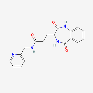 molecular formula C18H18N4O3 B2570202 3-(2-hydroxy-5-oxo-4,5-dihydro-3H-1,4-benzodiazepin-3-yl)-N-(pyridin-2-ylmethyl)propanamide CAS No. 1192279-09-6