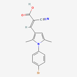molecular formula C16H13BrN2O2 B2570205 3-[1-(4-bromophenyl)-2,5-dimethyl-1H-pyrrol-3-yl]-2-cyanoprop-2-enoic acid CAS No. 851169-50-1