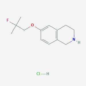 molecular formula C13H19ClFNO B2570209 6-(2-Fluoro-2-methylpropoxy)-1,2,3,4-tetrahydroisoquinoline hydrochloride CAS No. 2225144-01-2