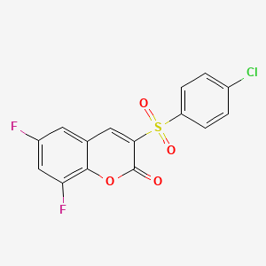 molecular formula C15H7ClF2O4S B2570220 3-(4-Chlorophenyl)sulfonyl-6,8-difluorochromen-2-one CAS No. 904432-62-8