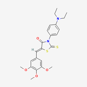 molecular formula C23H26N2O4S2 B2570225 (Z)-3-(4-(二乙氨基)苯基)-2-硫代-5-(3,4,5-三甲氧基苄叉亚甲基)噻唑烷-4-酮 CAS No. 303056-64-6