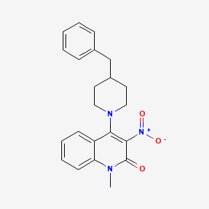 molecular formula C22H23N3O3 B2570235 4-(4-benzylpiperidin-1-yl)-1-methyl-3-nitroquinolin-2(1H)-one CAS No. 874463-42-0