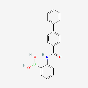 molecular formula C19H16BNO3 B2570239 2-(4-Biphenylylcarboxamido)phenylboronic Acid CAS No. 2304635-19-4