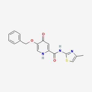 molecular formula C17H15N3O3S B2570251 5-(benzyloxy)-4-hydroxy-N-(4-methyl-1,3-thiazol-2-yl)pyridine-2-carboxamide CAS No. 1021261-25-5