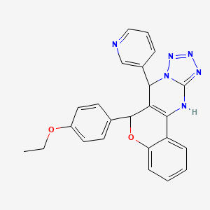 molecular formula C24H20N6O2 B2570267 6-(4-乙氧苯基)-7-(吡啶-3-基)-7,12-二氢-6H-铬烯[4,3-d]四唑并[1,5-a]嘧啶 CAS No. 923173-09-5