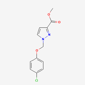 molecular formula C12H11ClN2O3 B2570270 Methyl 1-((4-chlorophenoxy)methyl)-1H-pyrazole-3-carboxylate CAS No. 1003988-69-9