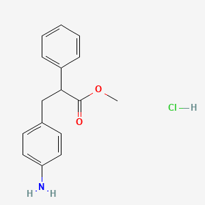 molecular formula C16H18ClNO2 B2570271 Methyl 3-(4-aminophenyl)-2-phenylpropanoate hydrochloride CAS No. 1211569-04-8