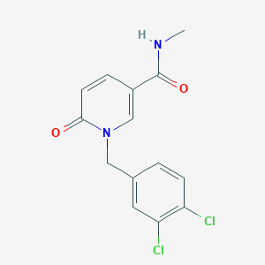 molecular formula C14H12Cl2N2O2 B2570272 1-(3,4-dichlorobenzyl)-N-methyl-6-oxo-1,6-dihydro-3-pyridinecarboxamide CAS No. 338781-22-9