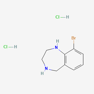molecular formula C9H13BrCl2N2 B2570273 9-Bromo-2,3,4,5-tetrahydro-1H-1,4-benzodiazepine;dihydrochloride CAS No. 2418720-37-1