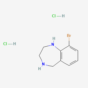 molecular formula C9H13BrCl2N2 B2570273 9-溴-2,3,4,5-四氢-1H-1,4-苯并二氮杂卓；二盐酸盐 CAS No. 2418720-37-1