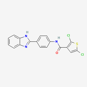 molecular formula C18H11Cl2N3OS B2570277 N-[4-(1H-benzimidazol-2-yl)phenyl]-2,5-dichlorothiophene-3-carboxamide CAS No. 477485-46-4