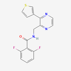 molecular formula C16H11F2N3OS B2570279 2,6-difluoro-N-((3-(thiophen-3-yl)pyrazin-2-yl)methyl)benzamide CAS No. 2034368-49-3
