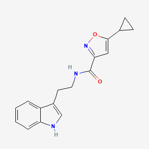 molecular formula C17H17N3O2 B2570280 N-(2-(1H-indol-3-yl)ethyl)-5-cyclopropylisoxazole-3-carboxamide CAS No. 1111459-60-9