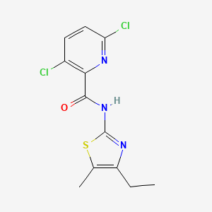 molecular formula C12H11Cl2N3OS B2570287 3,6-dichloro-N-(4-ethyl-5-methyl-1,3-thiazol-2-yl)pyridine-2-carboxamide CAS No. 1223540-10-0