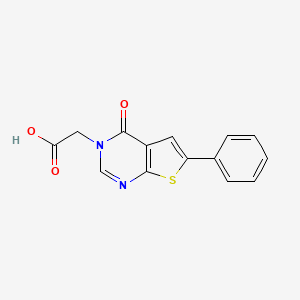 molecular formula C14H10N2O3S B2570295 (4-氧代-6-苯基噻吩[2,3-d]嘧啶-3(4H)-基)乙酸 CAS No. 371233-49-7