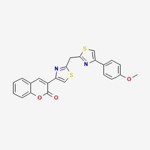 molecular formula C23H16N2O3S2 B2570297 3-[2-[[4-(4-甲氧基苯基)-1,3-噻唑-2-基]甲基]-1,3-噻唑-4-基]色满-2-酮 CAS No. 708997-20-0