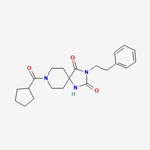 molecular formula C21H27N3O3 B2570298 8-(环戊烷羰基)-3-苯乙基-1,3,8-三氮杂螺[4.5]癸烷-2,4-二酮 CAS No. 1021032-39-2