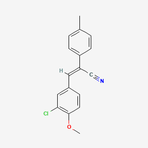 molecular formula C17H14ClNO B2570309 (2Z)-3-(3-氯-4-甲氧基苯基)-2-(4-甲基苯基)丙-2-烯腈 CAS No. 861207-92-3