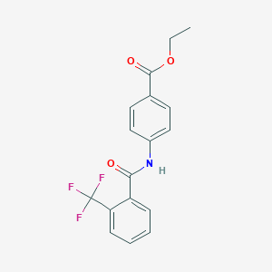 molecular formula C17H14F3NO3 B257031 Ethyl 4-{[2-(trifluoromethyl)benzoyl]amino}benzoate 