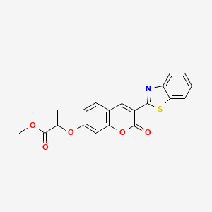 molecular formula C20H15NO5S B2570311 methyl 2-{[3-(1,3-benzothiazol-2-yl)-2-oxo-2H-chromen-7-yl]oxy}propanoate CAS No. 307551-79-7