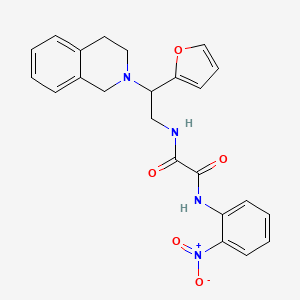 molecular formula C23H22N4O5 B2570314 N1-(2-(3,4-二氢异喹啉-2(1H)-基)-2-(呋喃-2-基)乙基)-N2-(2-硝基苯基)草酰胺 CAS No. 898417-02-2