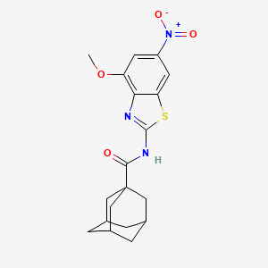 molecular formula C19H21N3O4S B2570319 N-(4-甲氧基-6-硝基-1,3-苯并噻唑-2-基)金刚烷-1-甲酰胺 CAS No. 329905-39-7