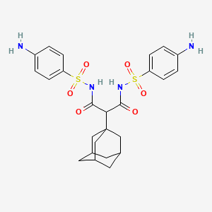 molecular formula C25H30N4O6S2 B2570324 2-(金刚烷-1-基)-N,N'-双(4-氨基苯磺酰基)丙二酰胺 CAS No. 923194-36-9