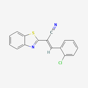 molecular formula C16H9ClN2S B2570333 (2E)-2-(1,3-benzothiazol-2-yl)-3-(2-chlorophenyl)prop-2-enenitrile CAS No. 112632-91-4