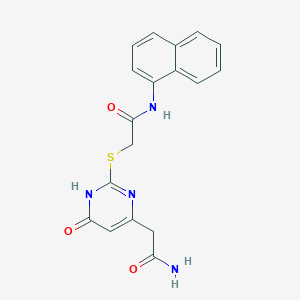 2-((4-(2-amino-2-oxoethyl)-6-oxo-1,6-dihydropyrimidin-2-yl)thio)-N-(naphthalen-1-yl)acetamide