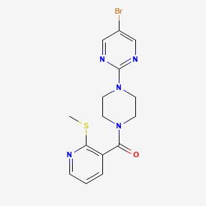 molecular formula C15H16BrN5OS B2570350 5-Bromo-2-{4-[2-(methylsulfanyl)pyridine-3-carbonyl]piperazin-1-yl}pyrimidine CAS No. 1210490-21-3