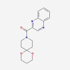 molecular formula C17H19N3O3 B2570352 喹喔啉-2-基(1,5-二氧杂-9-氮杂螺[5.5]十一烷-9-基)甲酮 CAS No. 1351598-35-0