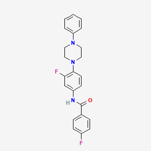 molecular formula C23H21F2N3O B2570357 4-氟代-N-[3-氟代-4-(4-苯基哌嗪-1-基)苯基]苯甲酰胺 CAS No. 478079-61-7