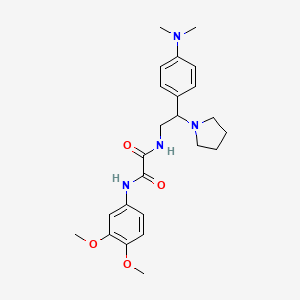 molecular formula C24H32N4O4 B2570361 N1-(3,4-二甲氧基苯基)-N2-(2-(4-(二甲氨基)苯基)-2-(吡咯烷-1-基)乙基)草酰胺 CAS No. 899729-37-4