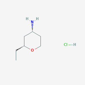 molecular formula C7H16ClNO B2570363 (2R,4R)-2-Ethyloxan-4-amine;hydrochloride CAS No. 2378490-13-0