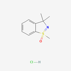 molecular formula C10H14ClNOS B2570364 1,3,3-Trimethyl-1,2-benzothiazole 1-oxide;hydrochloride CAS No. 2567503-99-3
