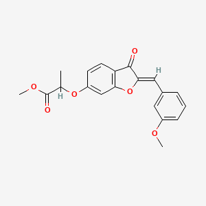 molecular formula C20H18O6 B2570374 (Z)-2-((2-(3-甲氧基亚苄基)-3-氧代-2,3-二氢苯并呋喃-6-基)氧基)丙酸甲酯 CAS No. 859138-04-8