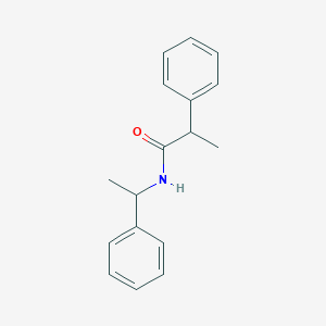 2-phenyl-N-(1-phenylethyl)propanamide