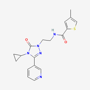 B2570381 N-(2-(4-cyclopropyl-5-oxo-3-(pyridin-3-yl)-4,5-dihydro-1H-1,2,4-triazol-1-yl)ethyl)-4-methylthiophene-2-carboxamide CAS No. 1798484-60-2
