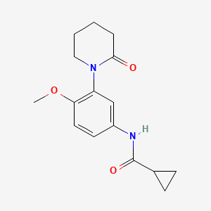 molecular formula C16H20N2O3 B2570387 N-(4-甲氧基-3-(2-氧代哌啶-1-基)苯基)环丙烷甲酰胺 CAS No. 941982-44-1